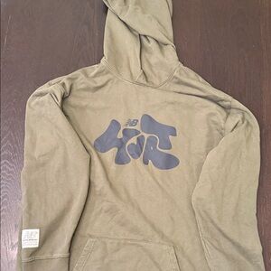 New Balance x Salehe Bembury Yurt collection Olive Hoodie with Dark Gray Logo
